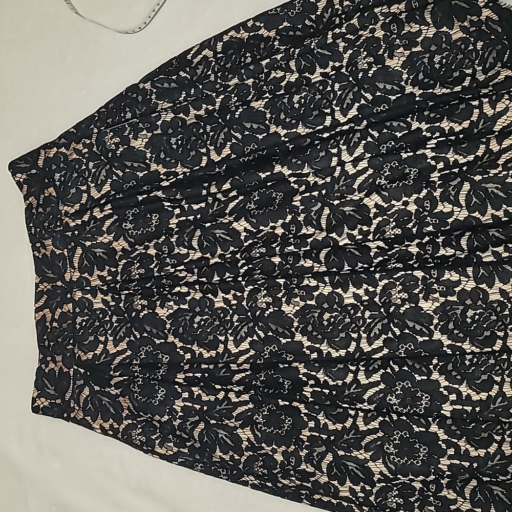 Eliza J Black Floral Lace A-Line Skirt